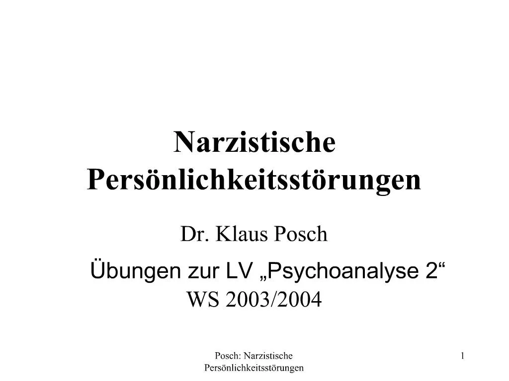 PPT - Narzistische Pers Nlichkeitsst Rungen PowerPoint Presentation ...