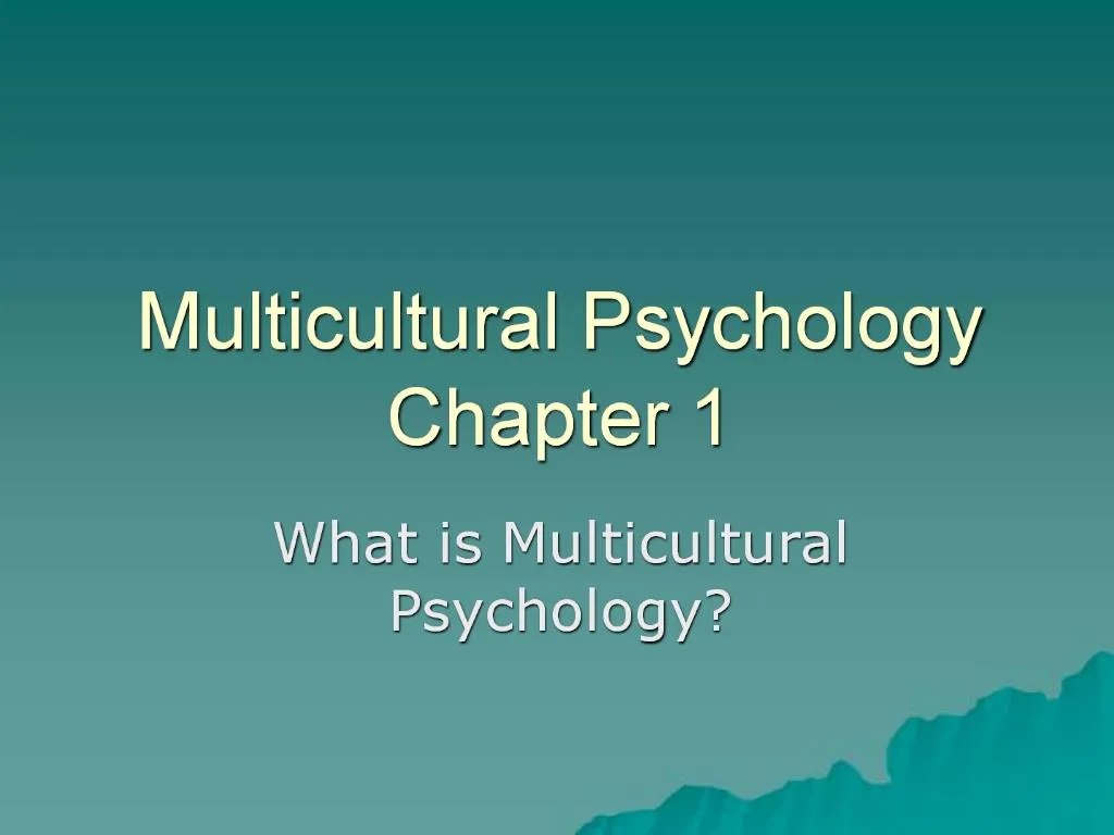psychology multicultural assignment