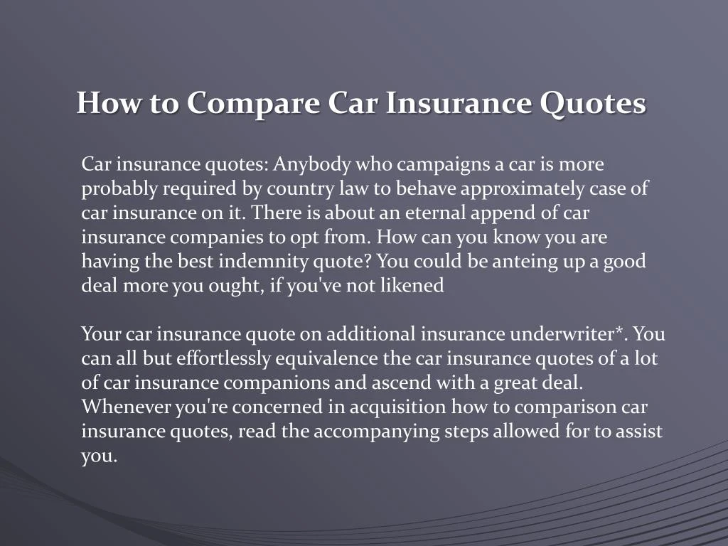 how to compare car insurance quotes n