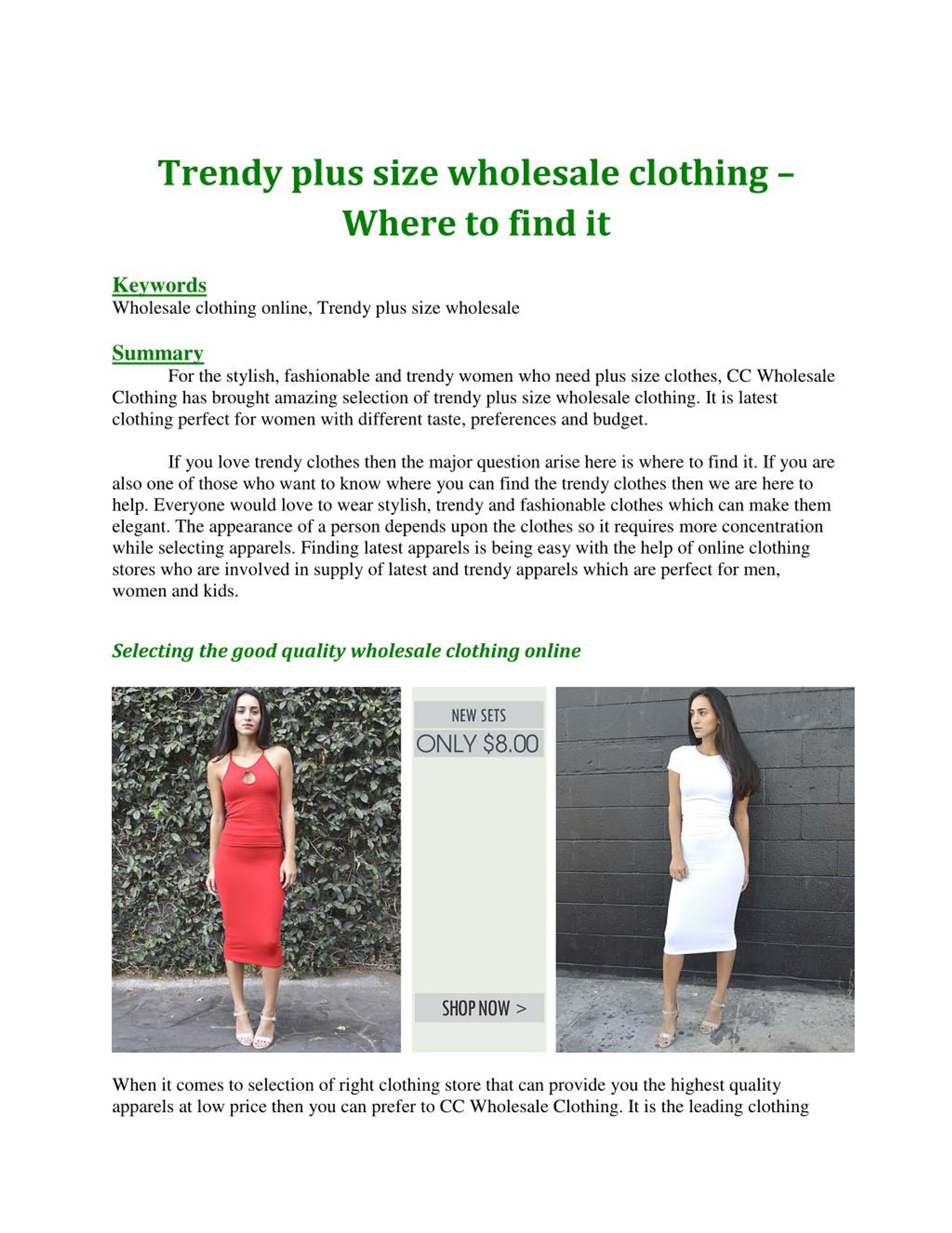 Womens Plus Size Clothing Wholesale Vendor