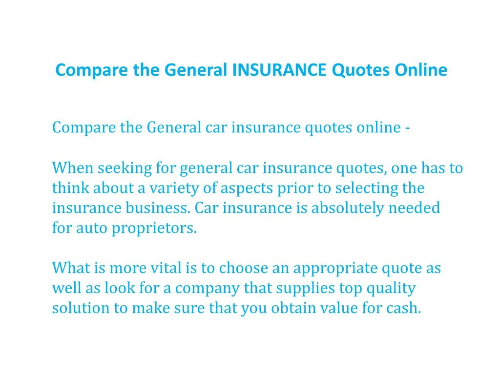 the general insurance quote online free