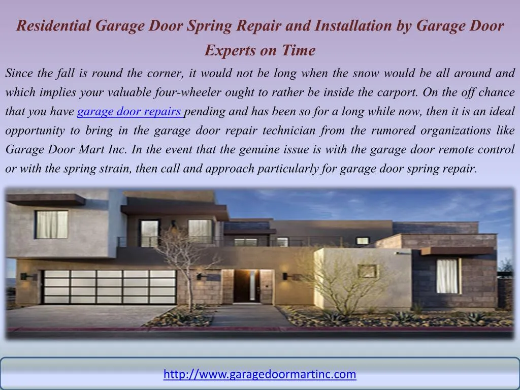 residential garage door spring repair and installation by garage door experts on time n.