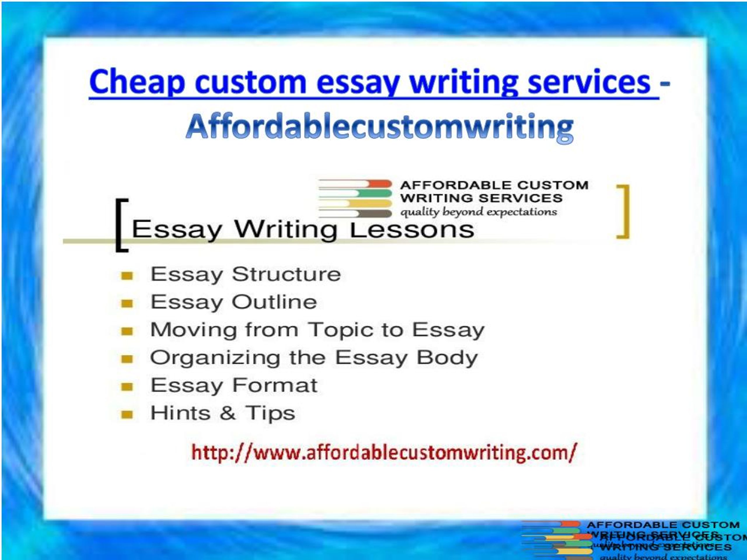 Custom essay writing services cheap