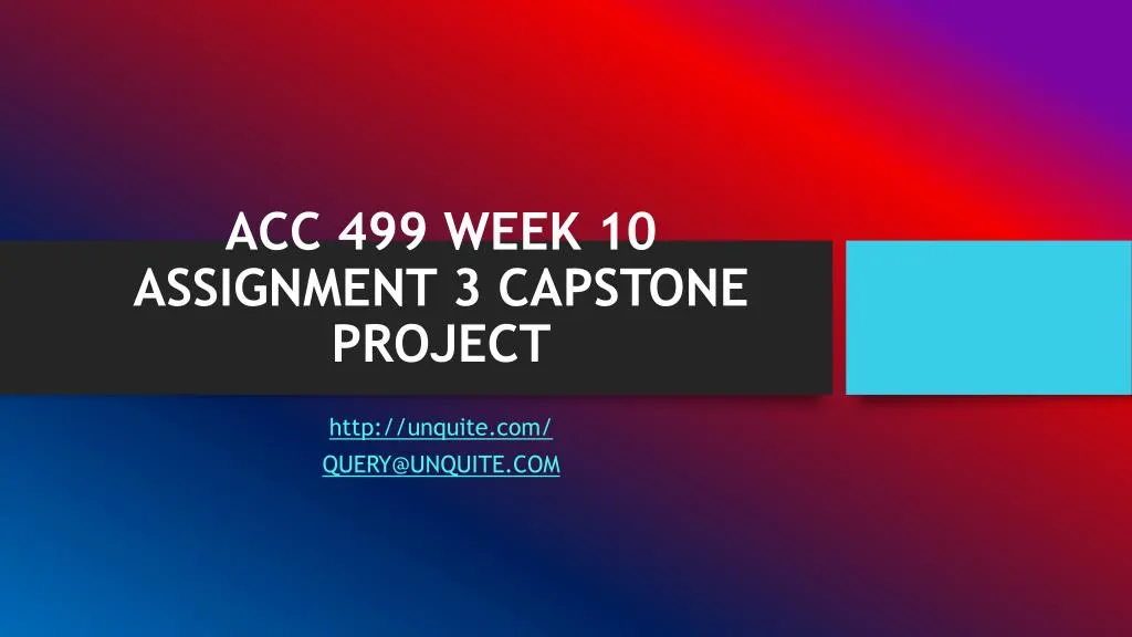 week 10 assignment capstone
