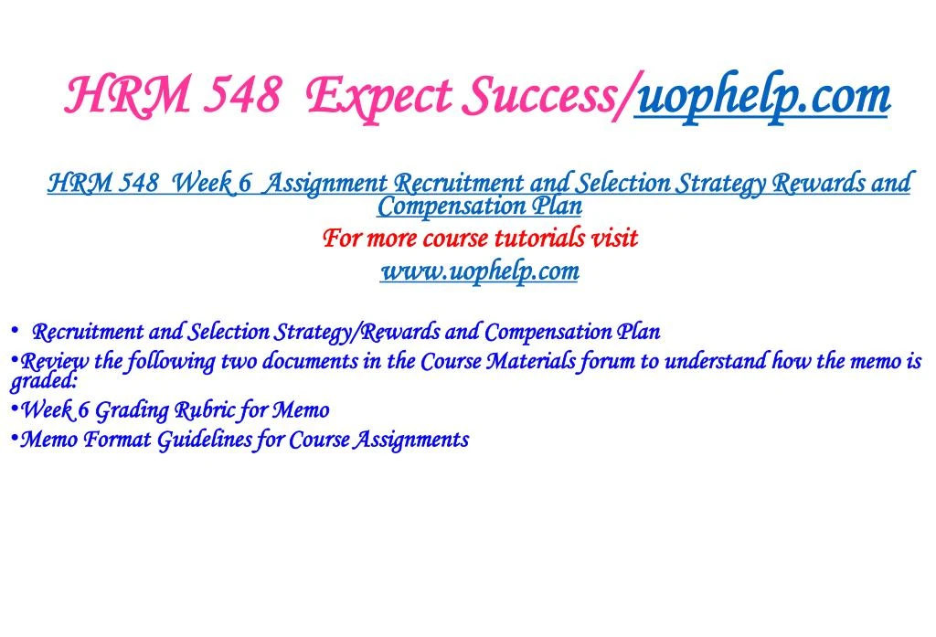 HRM 410 Week 4 Course Project ACME Staffing