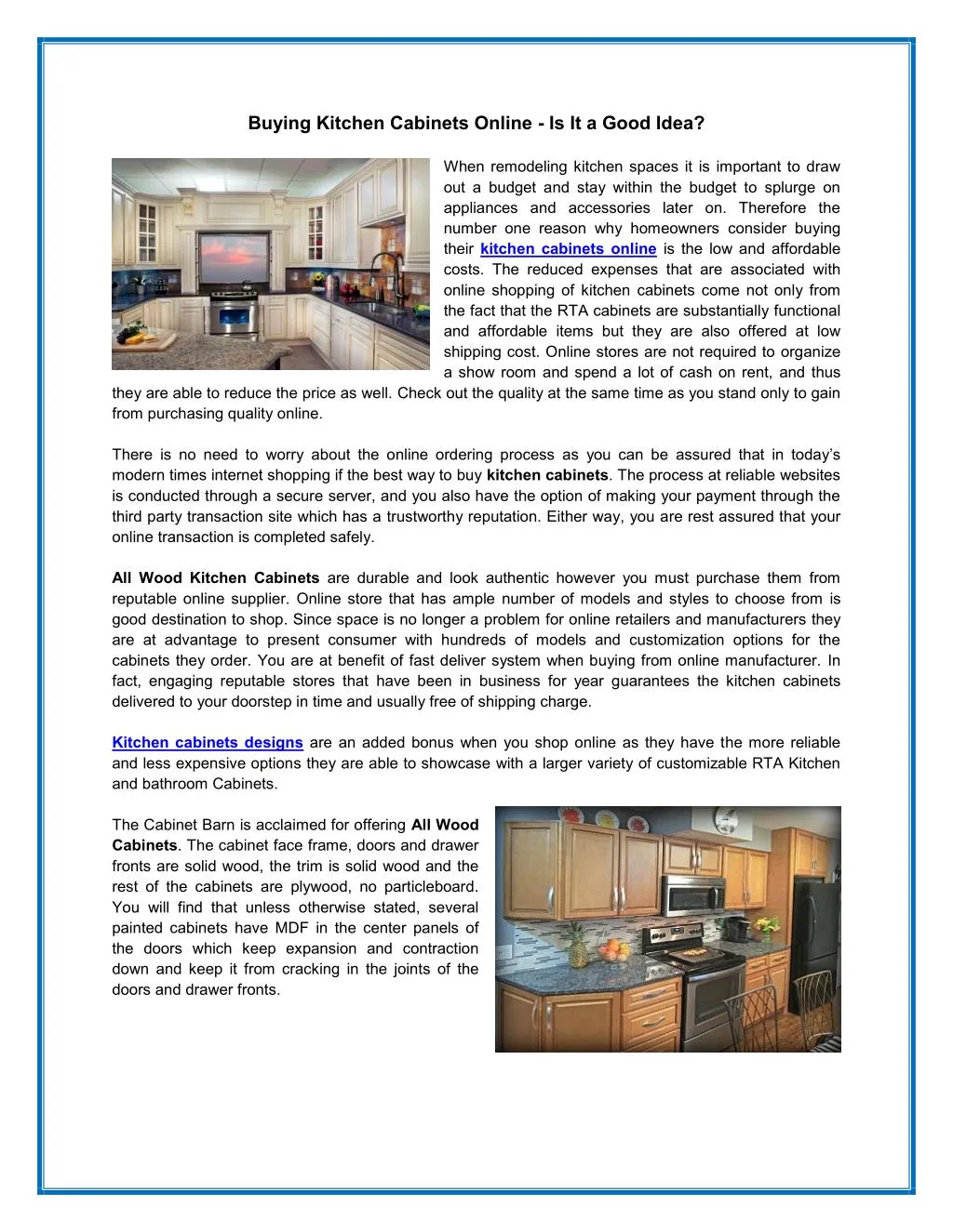 PPT - Buying Kitchen Cabinets Online - Is It a Good Idea? PowerPoint