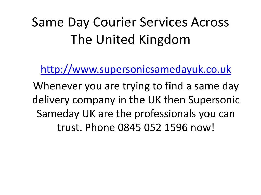 same day courier services across the united kingdom n.