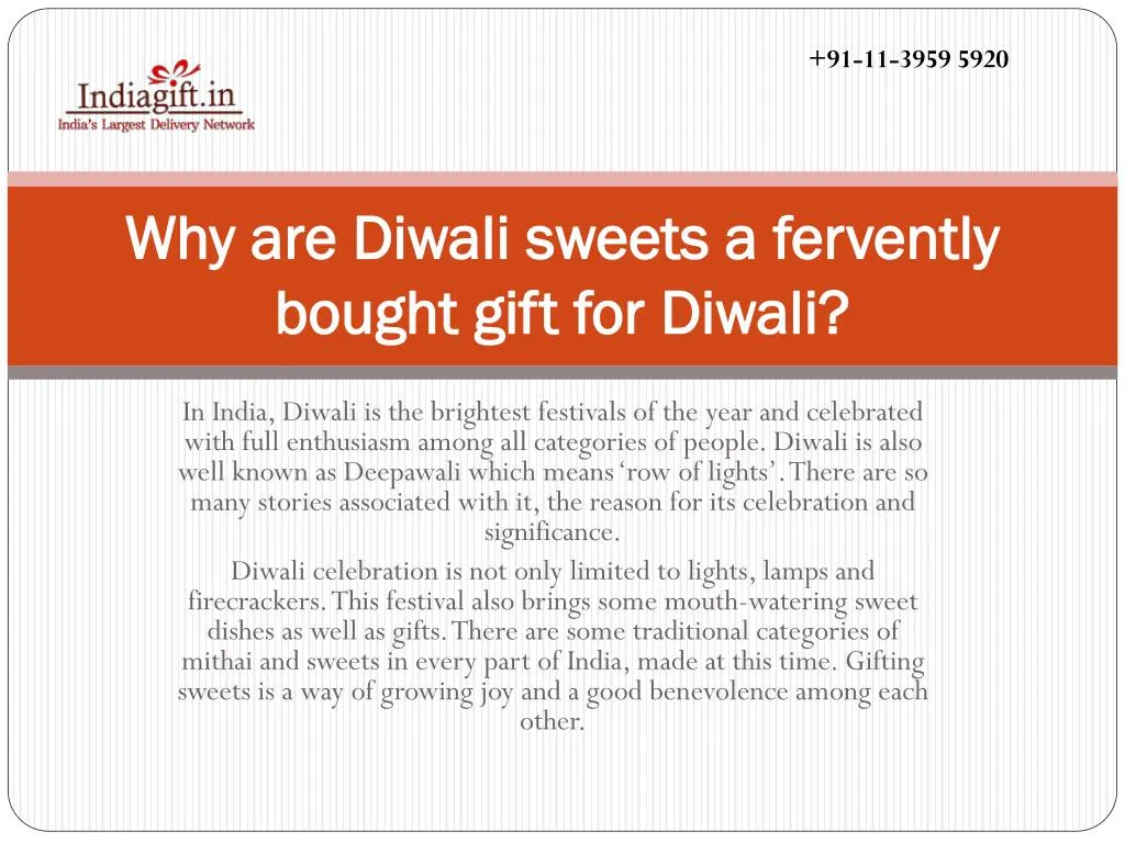 why are diwali sweets a fervently bought gift for diwali n.
