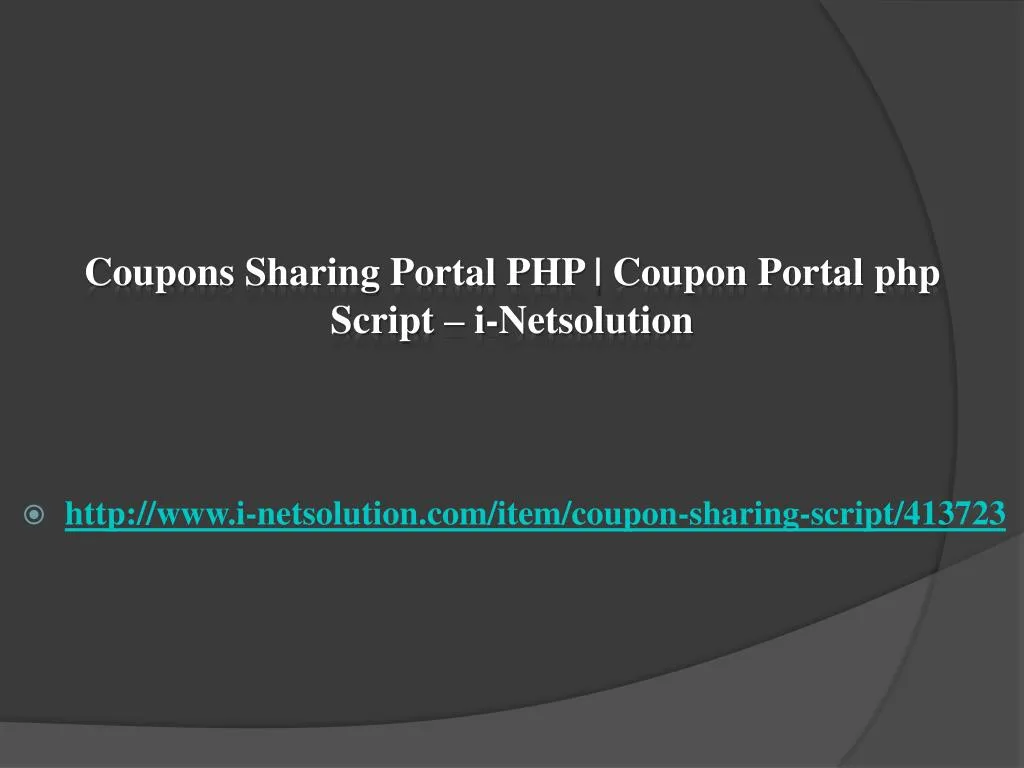 coupons sharing portal php coupon portal php script i netsolution n.