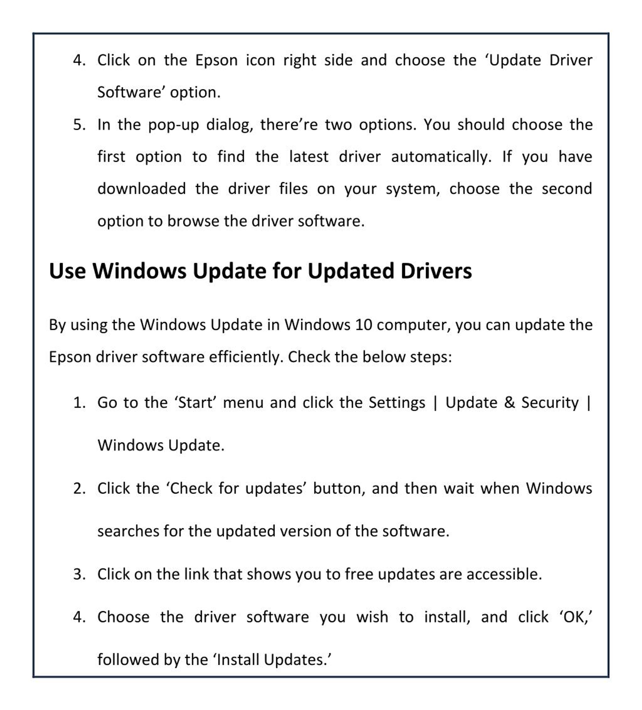 epson printer drivers for windows 7 problems