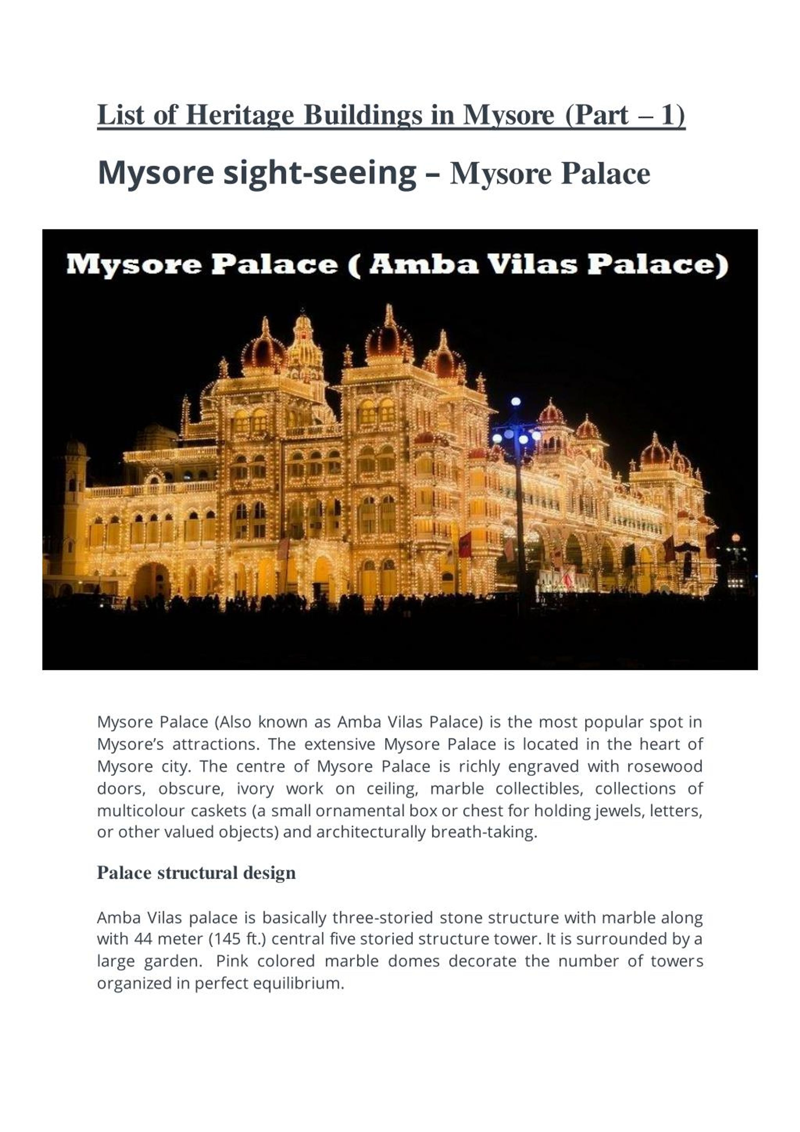 mysore tourism ppt