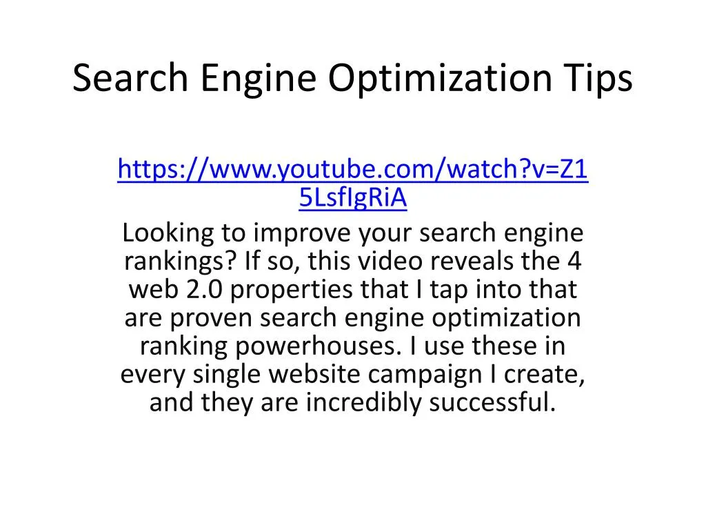 search engine optimization tips n.