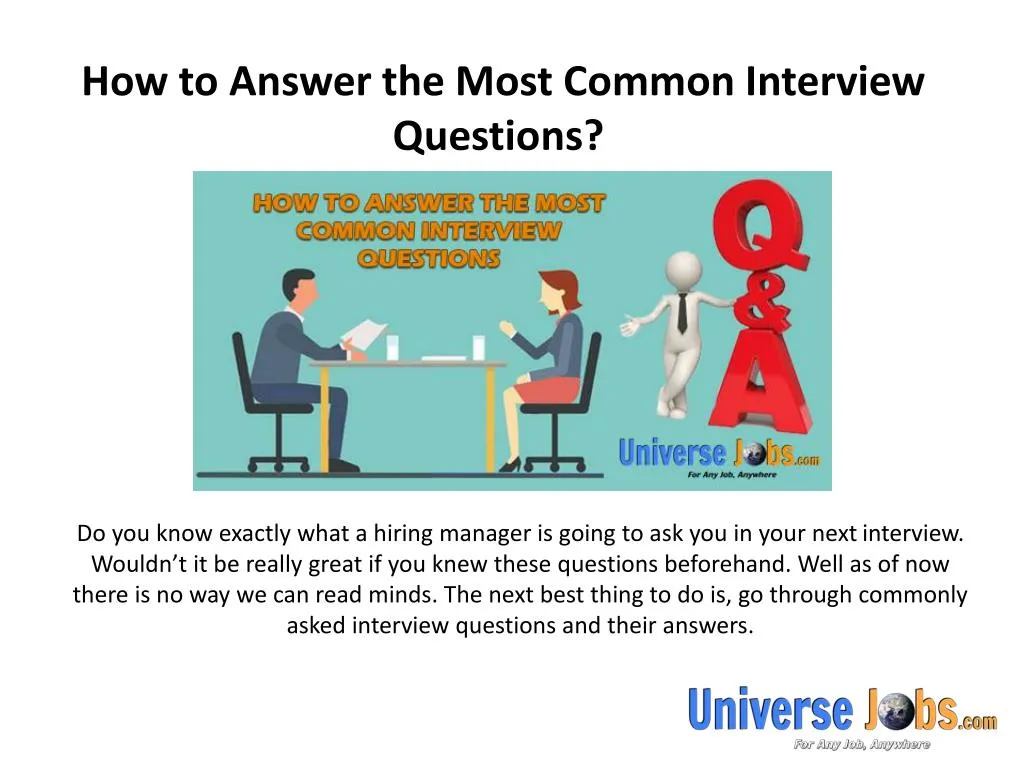 PPT How To Answer The Most Common Interview Questions PowerPoint 