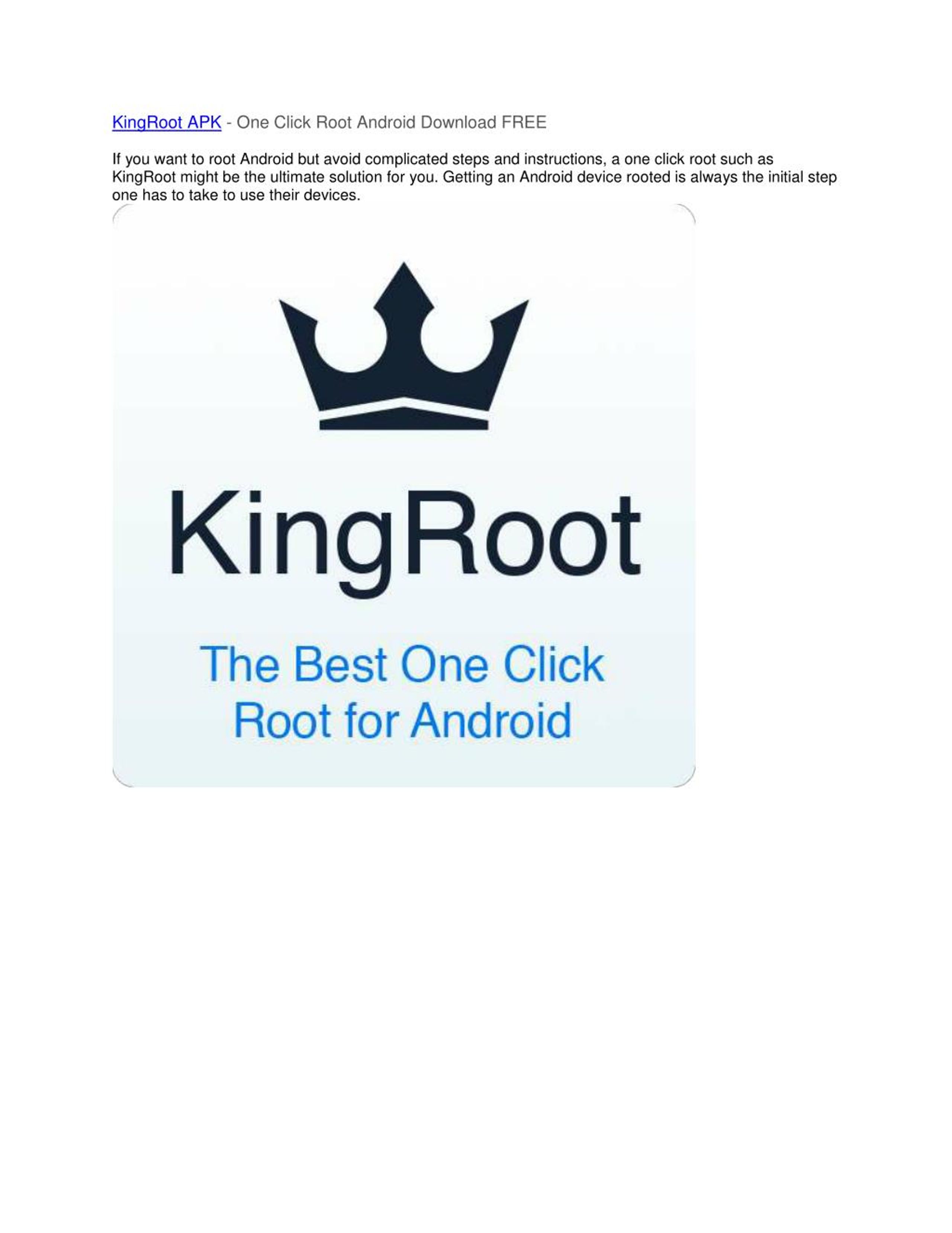 free one click root download