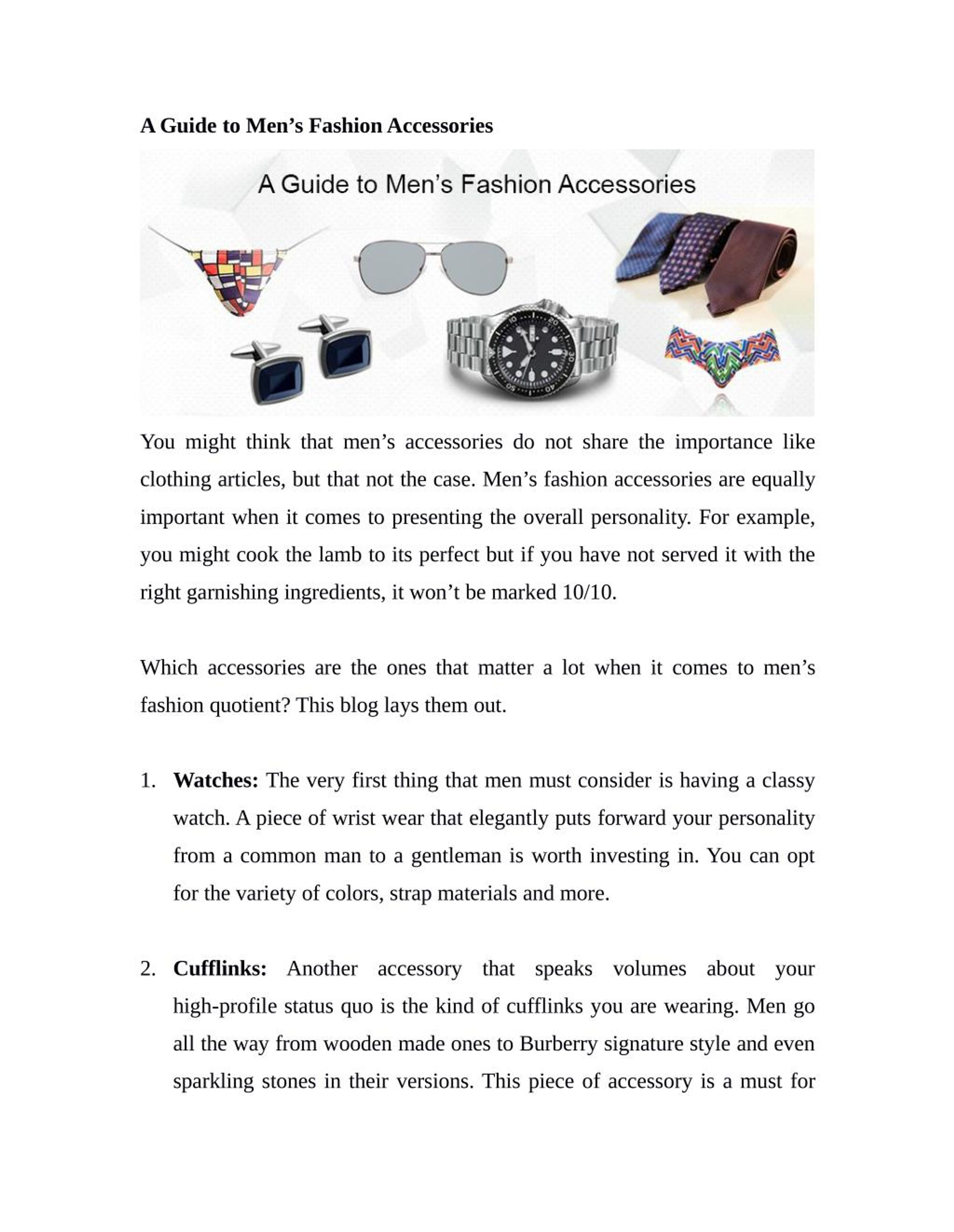 PPT - A Guide to Men's Fashion Accessories PowerPoint Presentation, free  download - ID:7444324