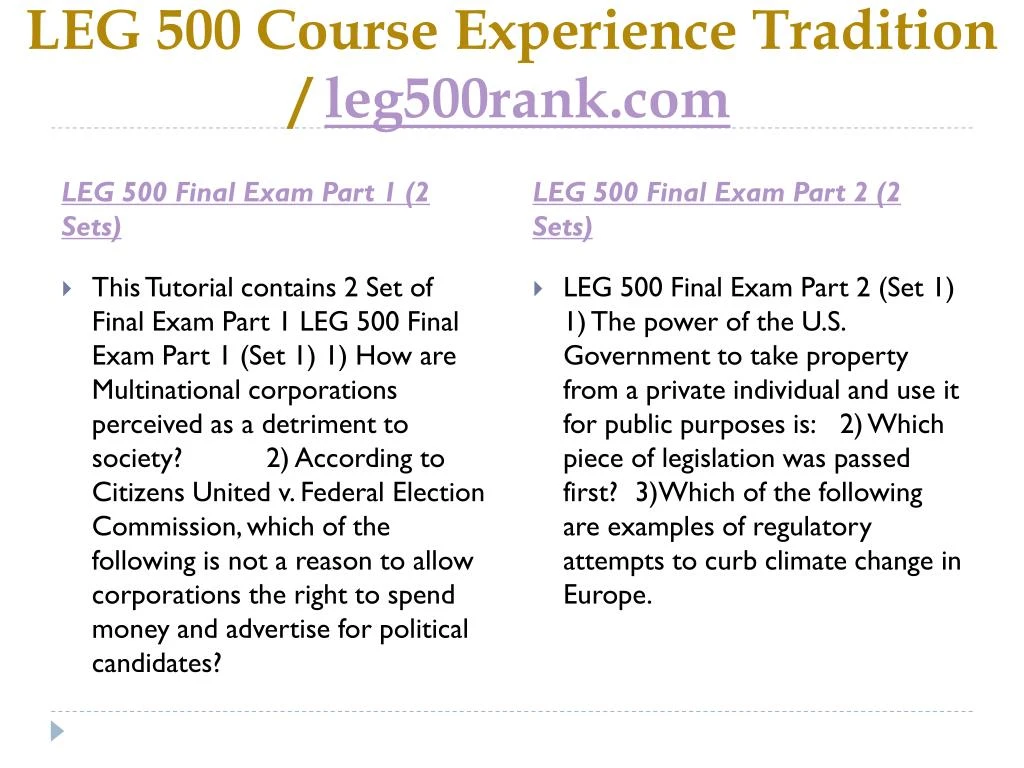 leg 500 final exam Leg 500 week 11 final exam – strayer newclick on the link below to purchase a+ graded materialinstant download. leg 500 final exam Leg 500 week 11 final exam – strayer newclick on the link below to purchase a+ graded materialinstant download.