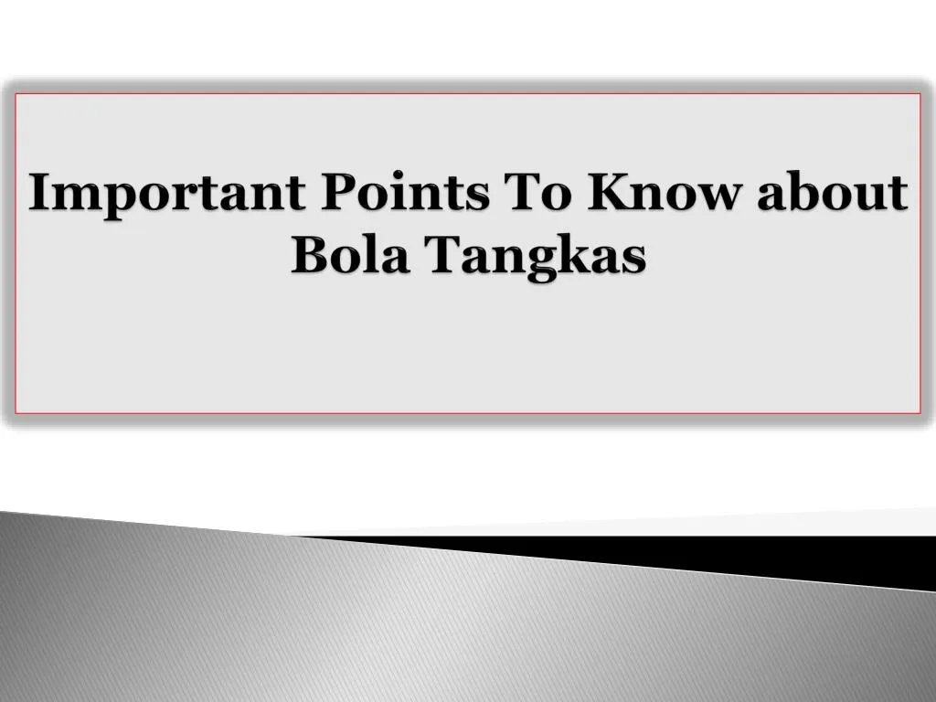 important points to know about bola tangkas n.