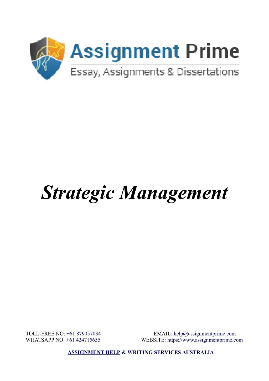 assignment on strategic management