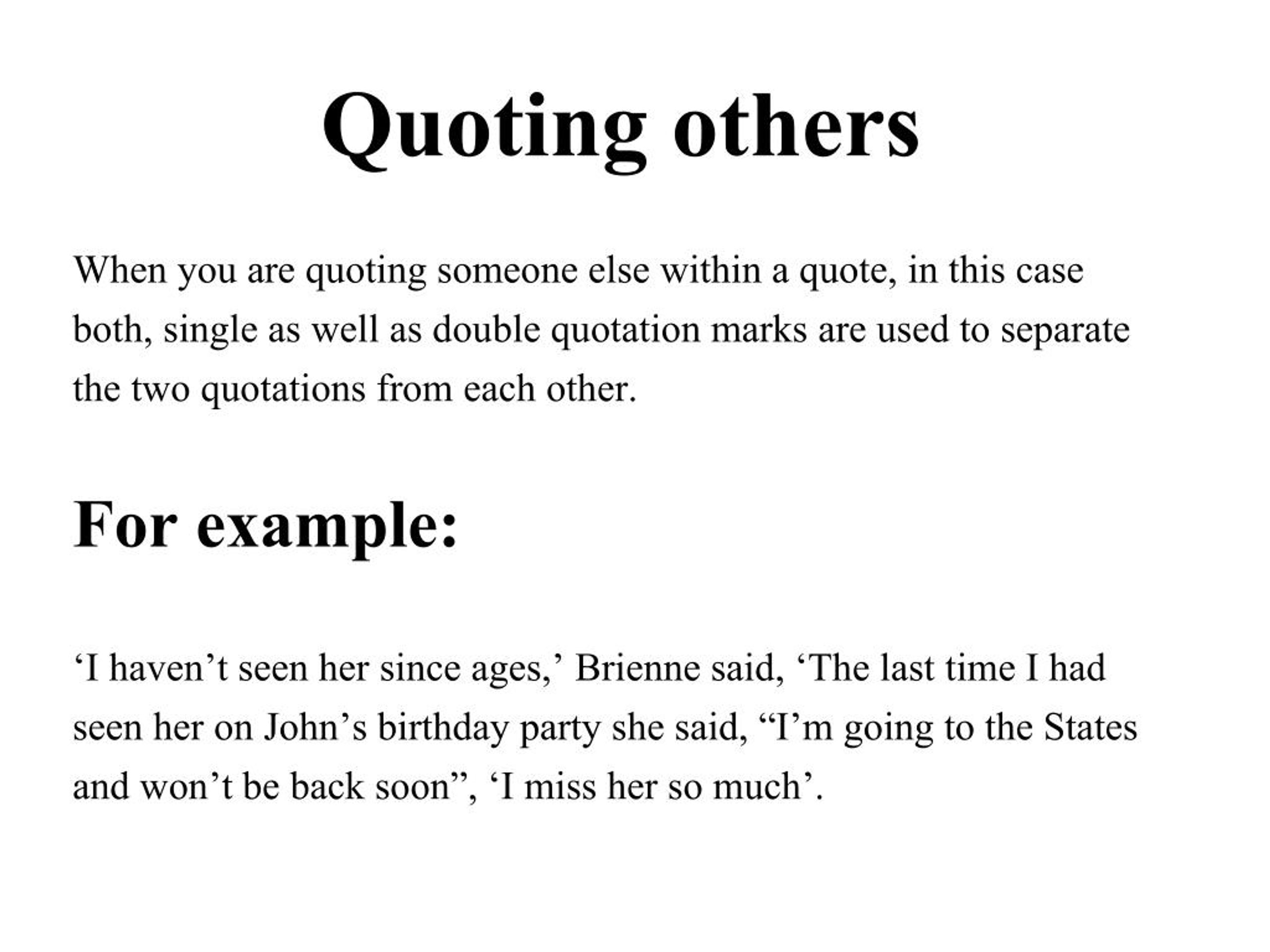 essay double quotes