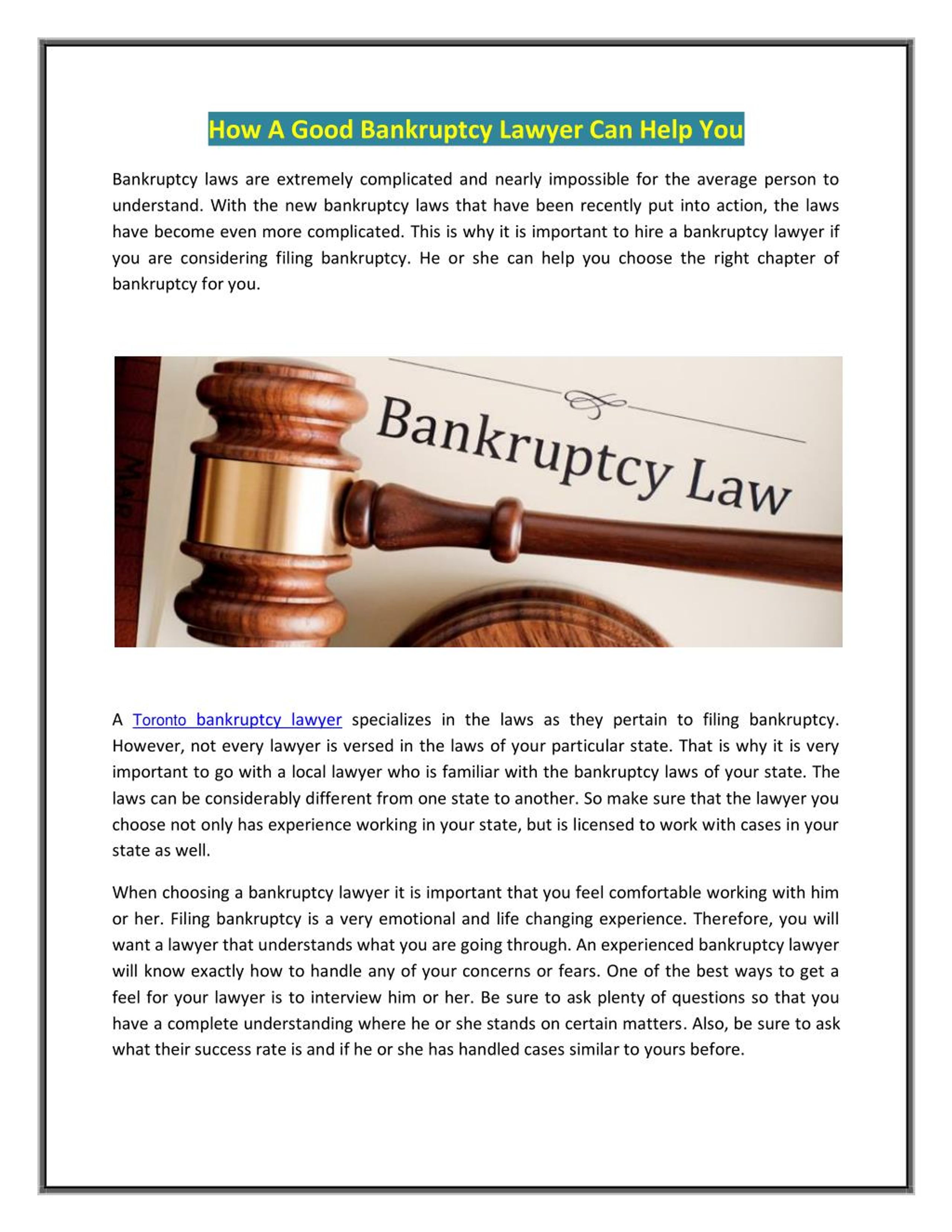 PPT Toronto bankruptcy lawyers PowerPoint Presentation, free download
