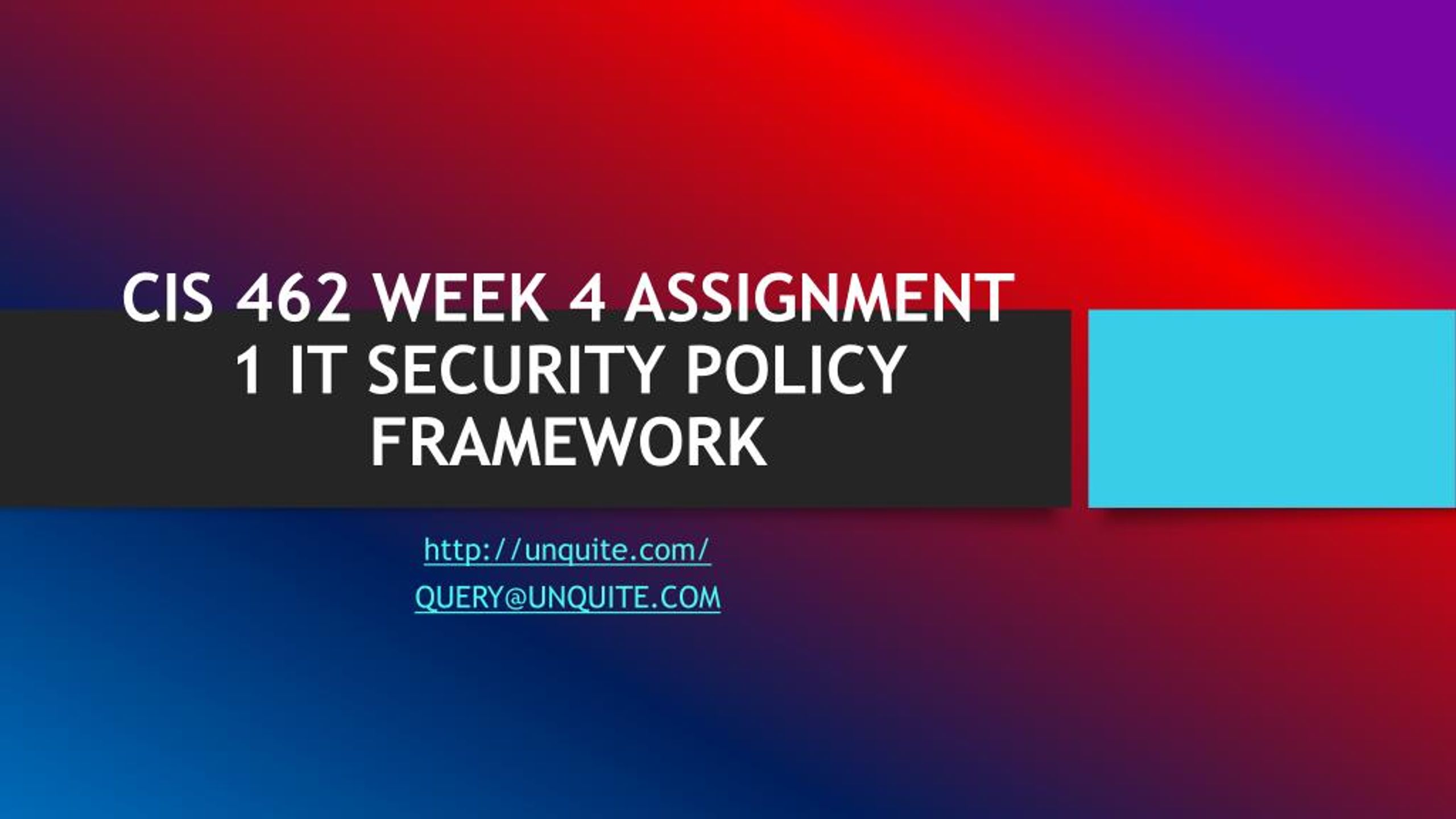 project it security policy framework assignment