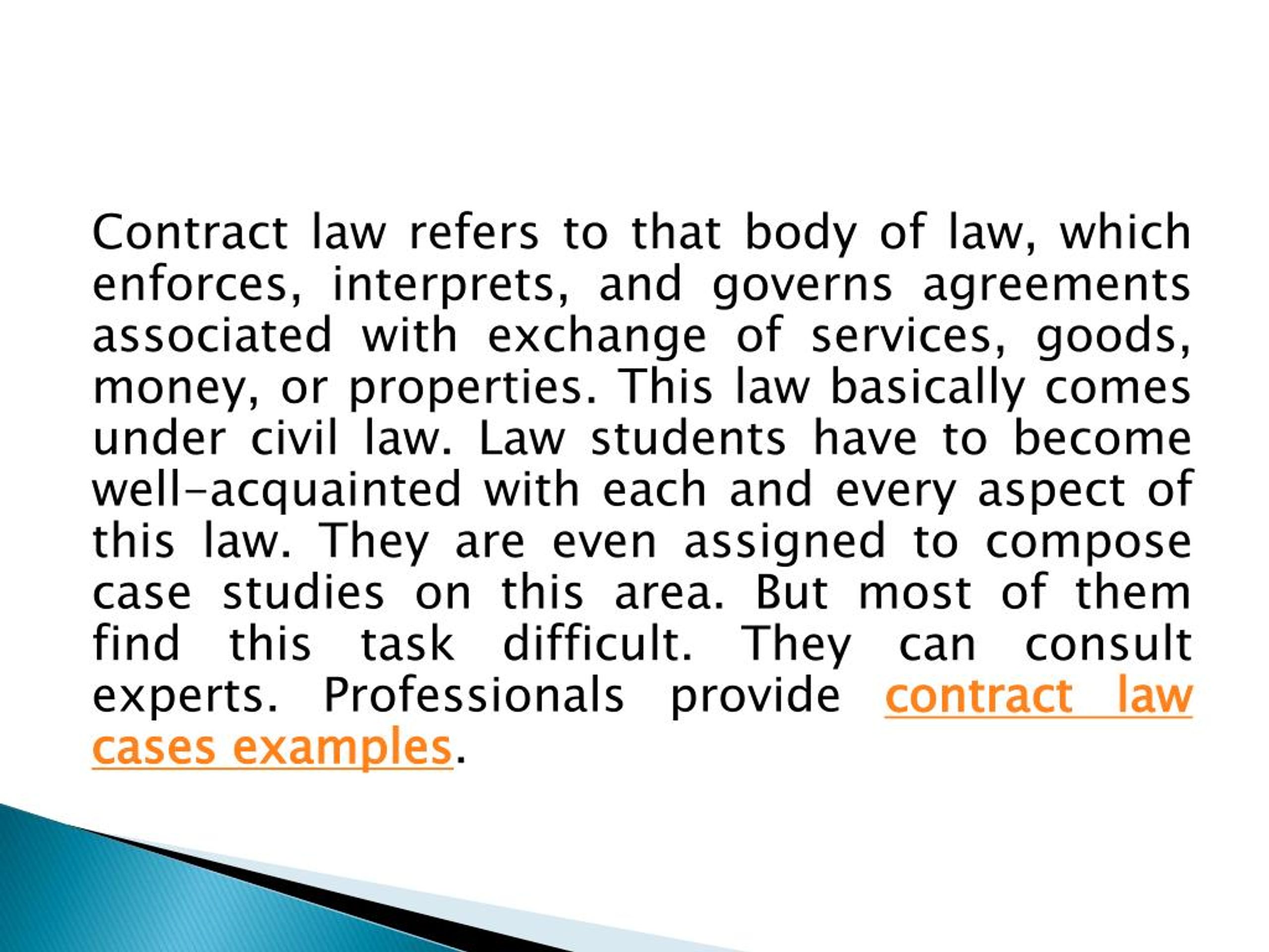 construction contract law case study examples
