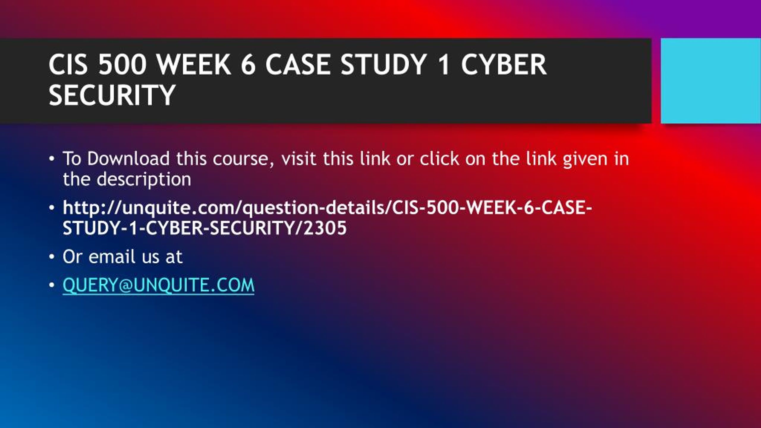 cyber security case study questions