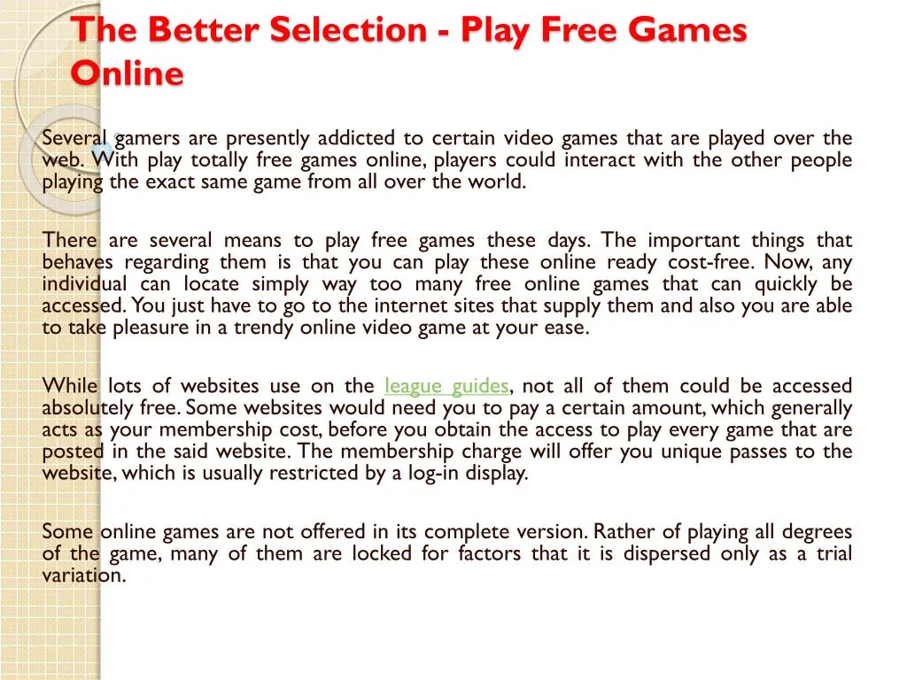 the better selection play free games online n.