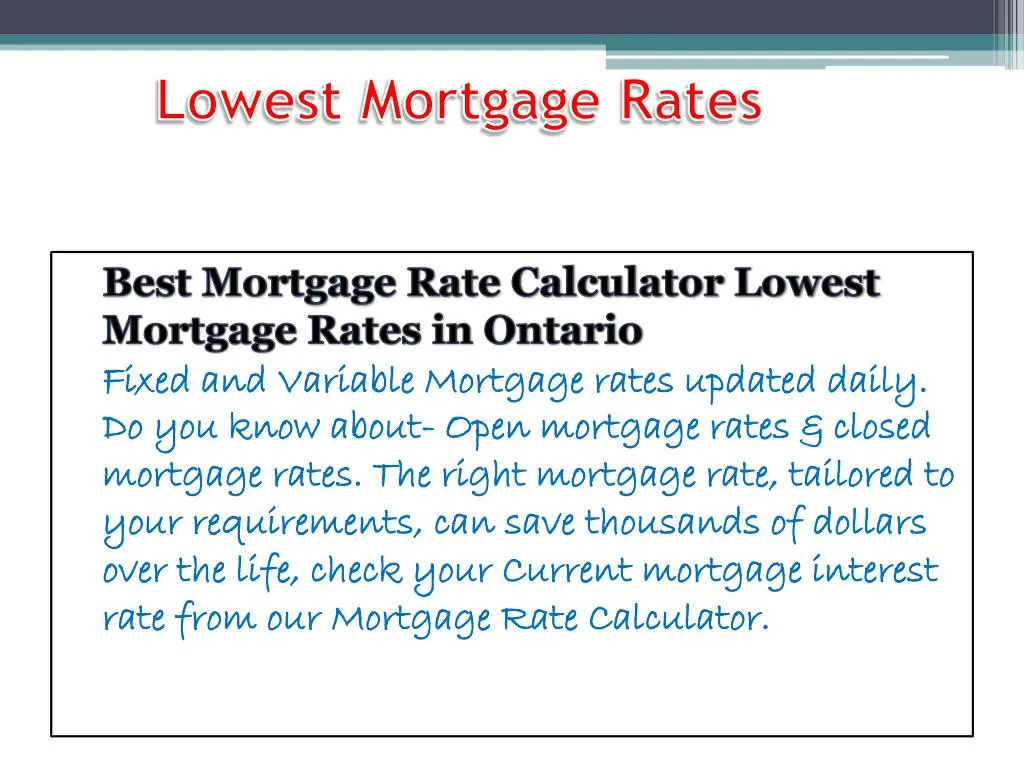 lowest mortgage rates n.