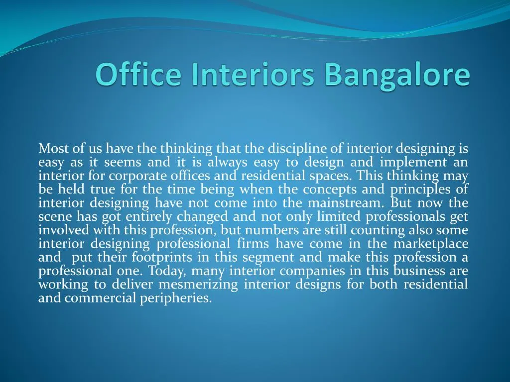 office interiors bangalore n.