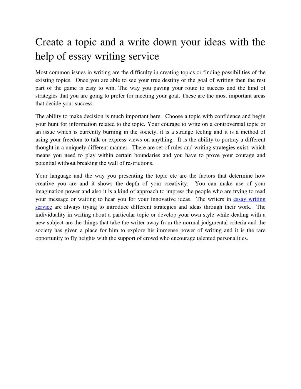 Write comparison and contrast essay