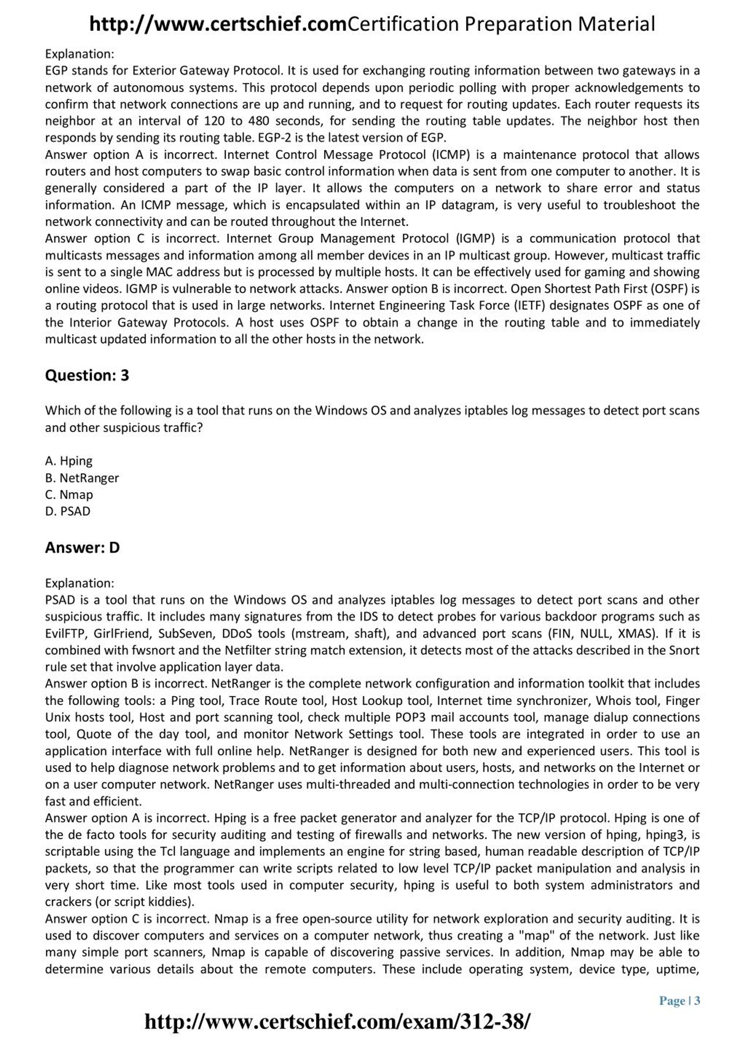 Exam 312-38 Questions Answers