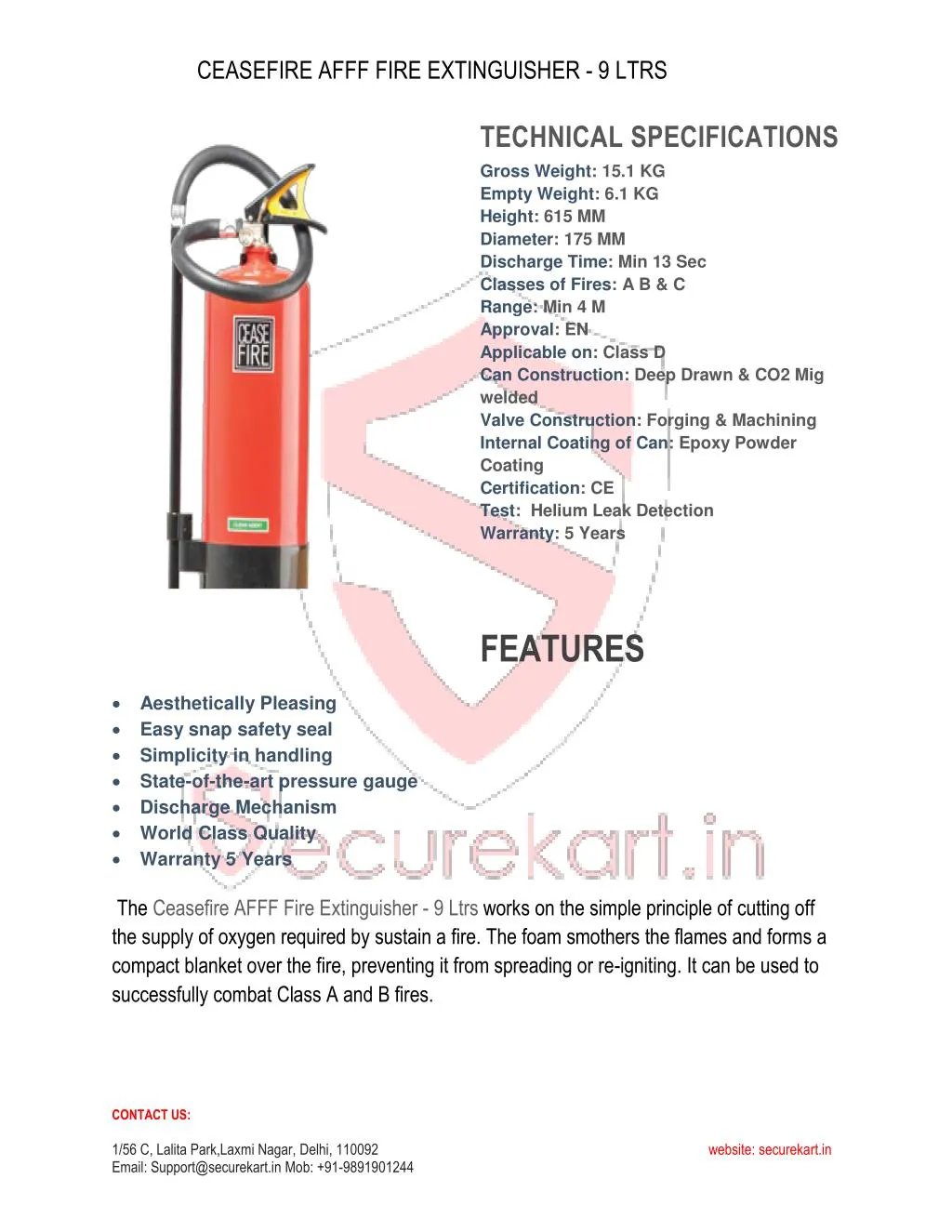 Ppt Features Of Ceasefire Fire Extinguisher Afff Foam 9 Itr Powerpoint Presentation Id 7456042