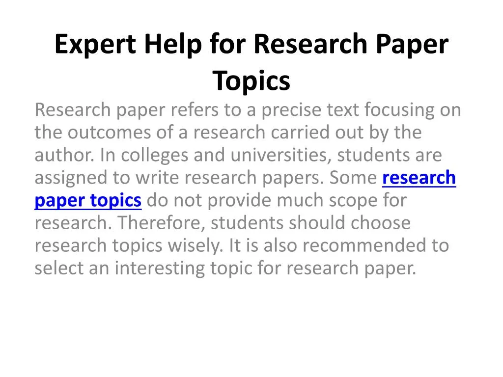 interesting topics for paper presentation