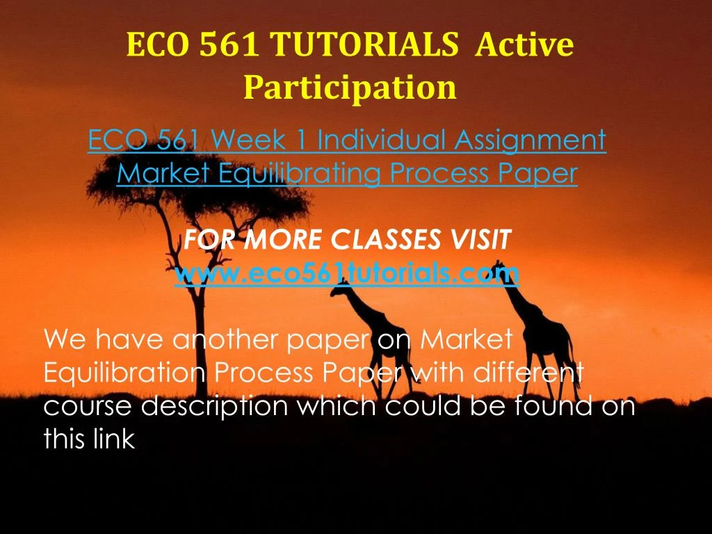 eco 561 market equilibration process powerpoint Market equilibration process paper 1 market equilibration process paper levi williams eco/561 alfred igbodipe april 7, 2014 market equilibration process paper 2 the 1979 oil shock meant recession for the us, but moreover a depression for the domestic automobile manufacturers in the us. eco 561 market equilibration process powerpoint Market equilibration process paper 1 market equilibration process paper levi williams eco/561 alfred igbodipe april 7, 2014 market equilibration process paper 2 the 1979 oil shock meant recession for the us, but moreover a depression for the domestic automobile manufacturers in the us.