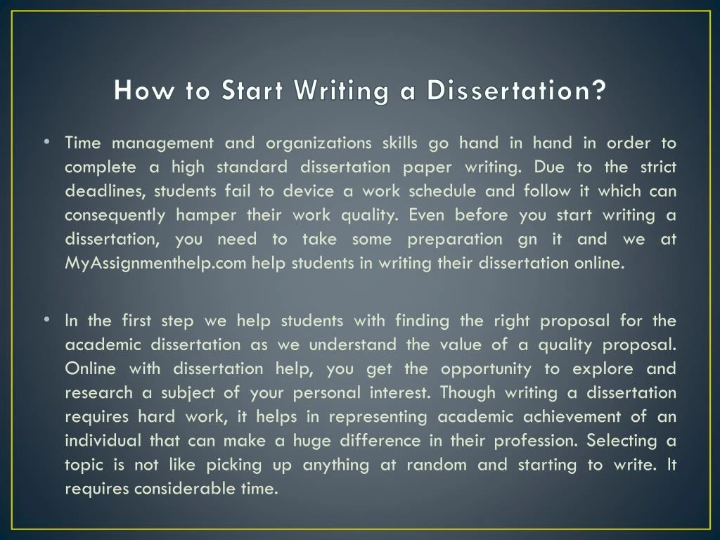 dissertation how to begin