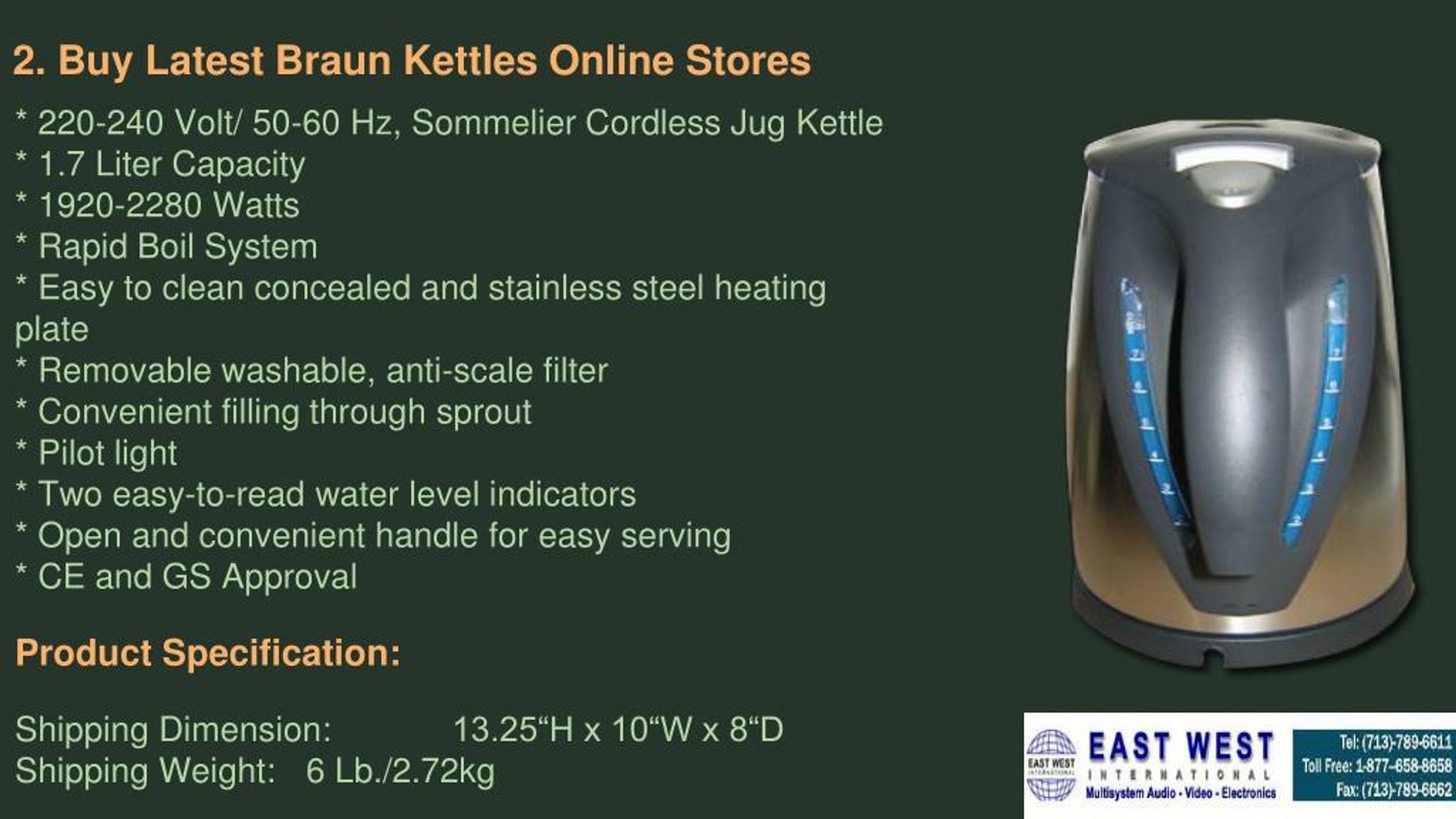 Water kettles  Braun International