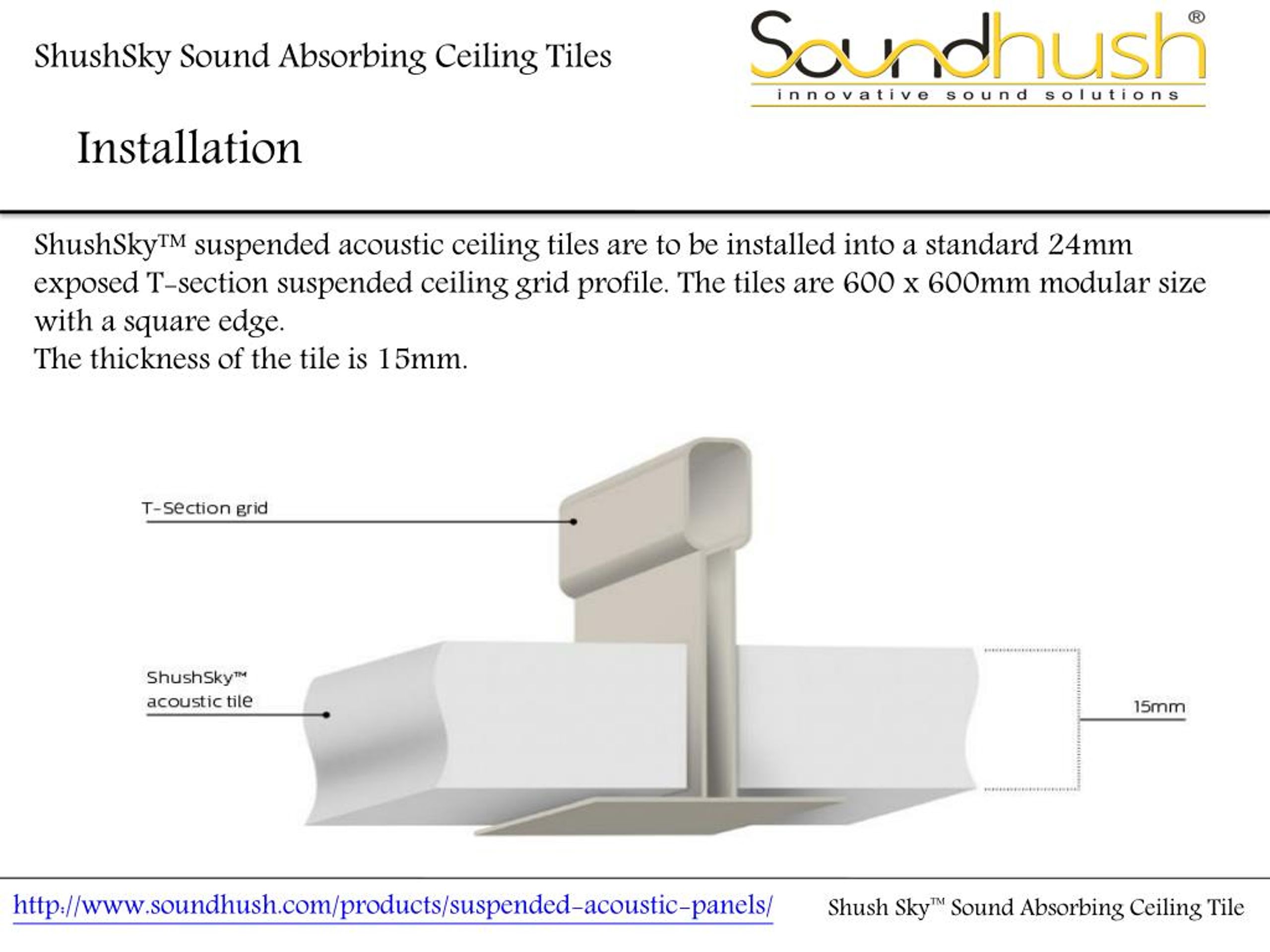Ppt Shush Sky Sound Absorbing Ceiling Tile Powerpoint