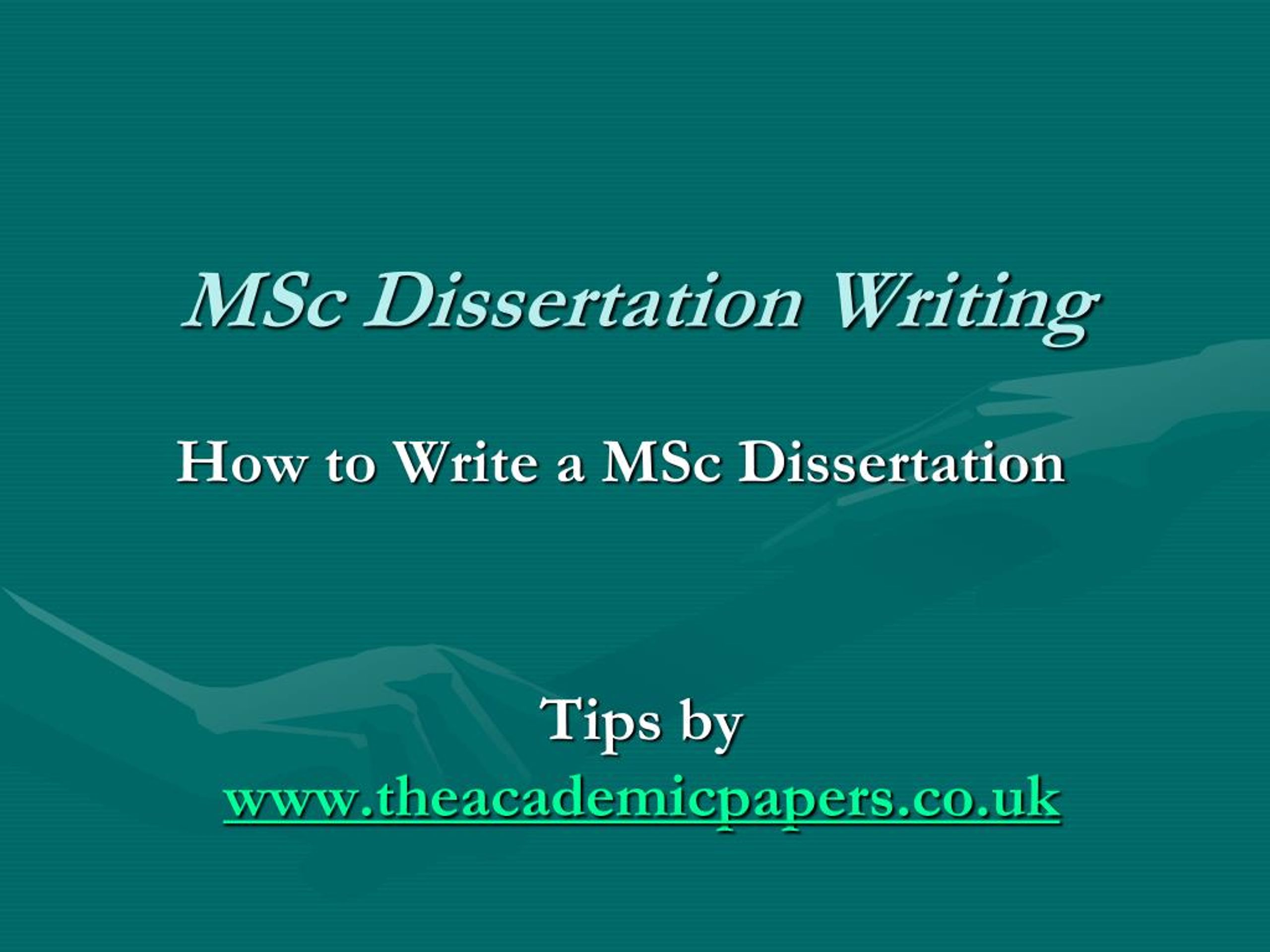 dissertation in msc