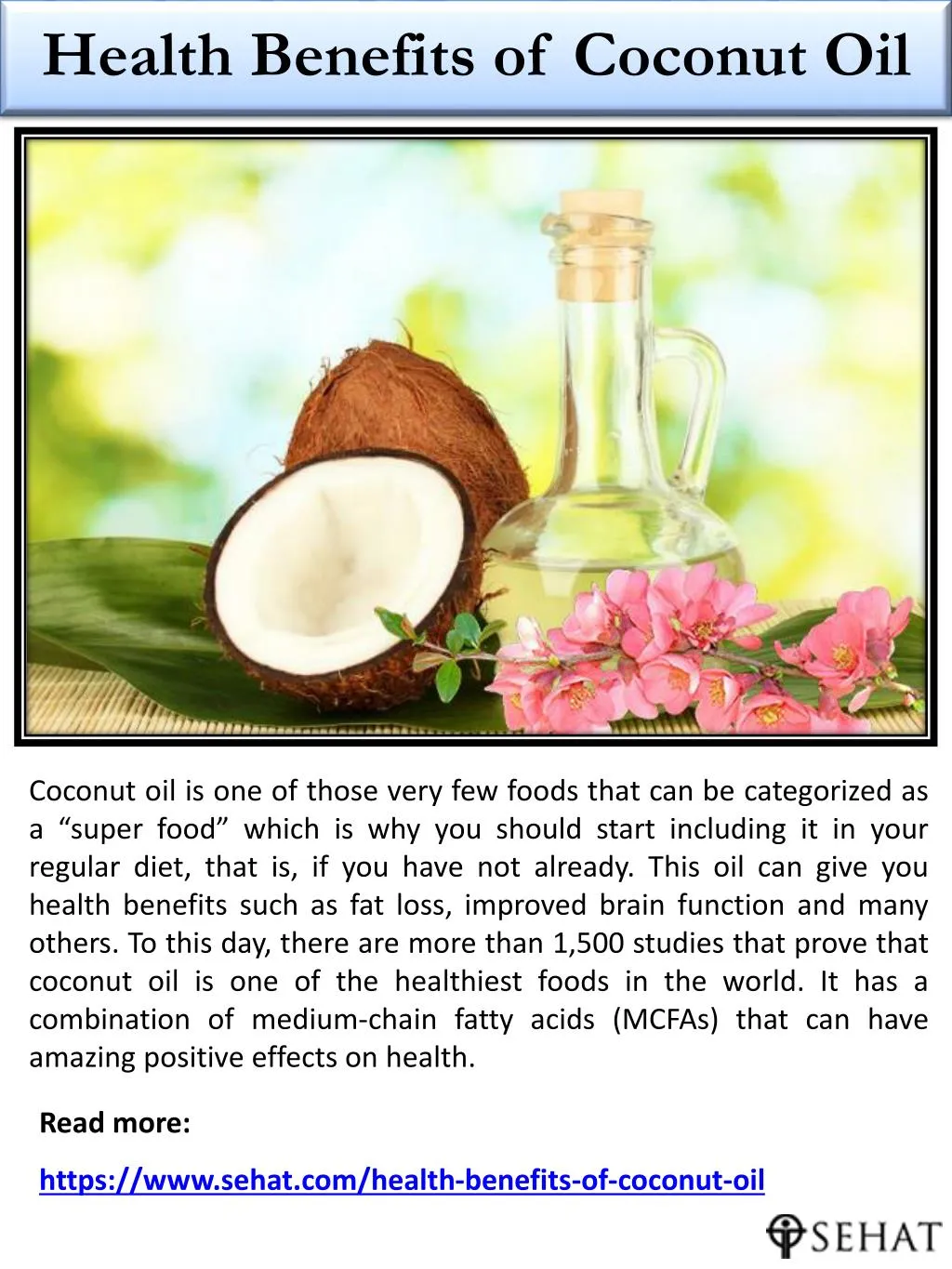 PPT Health Benefits of Coconut Oil Sehat PowerPoint Presentation