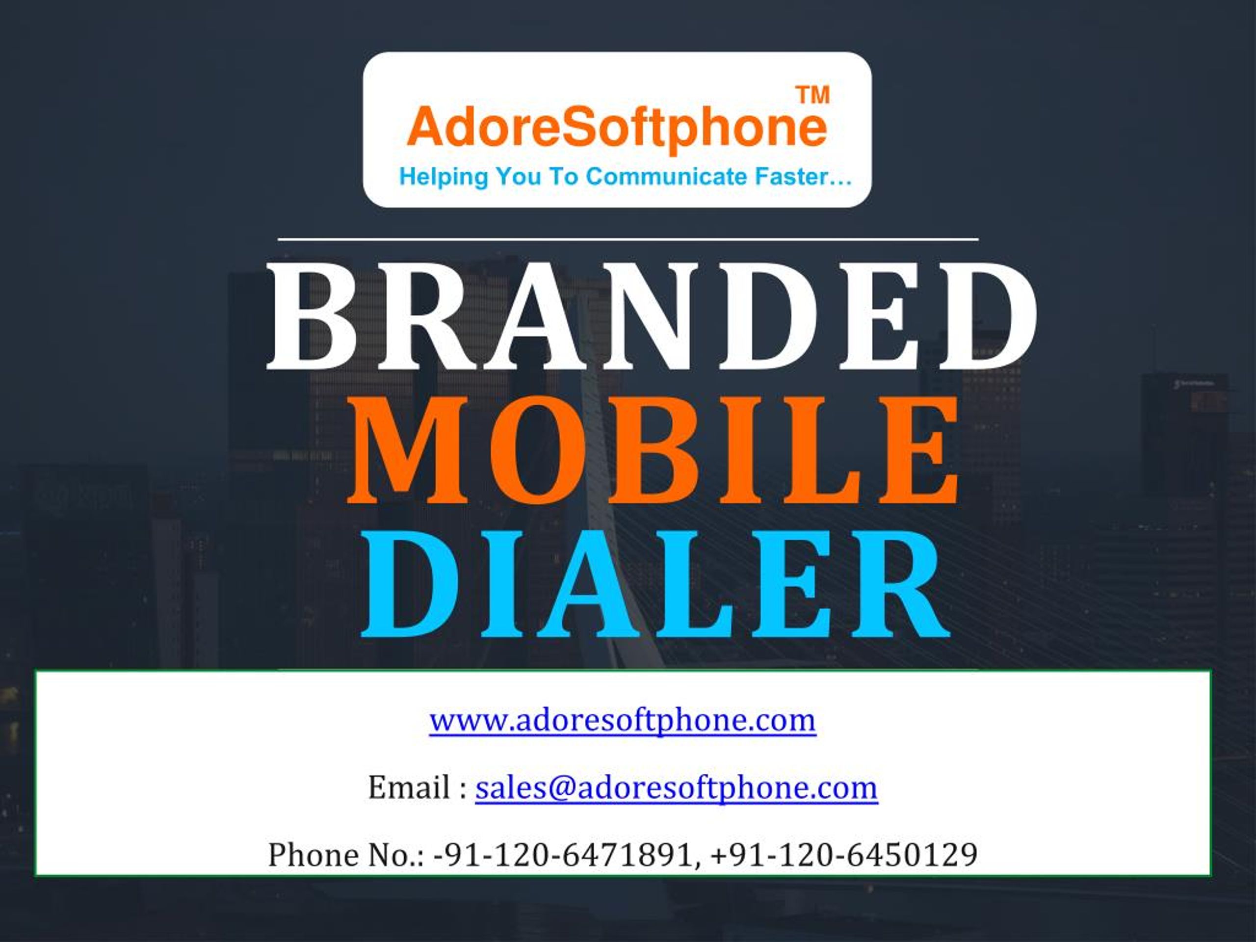 PPT - Branded VoIP Mobile Dialer for VoIP Provider PowerPoint