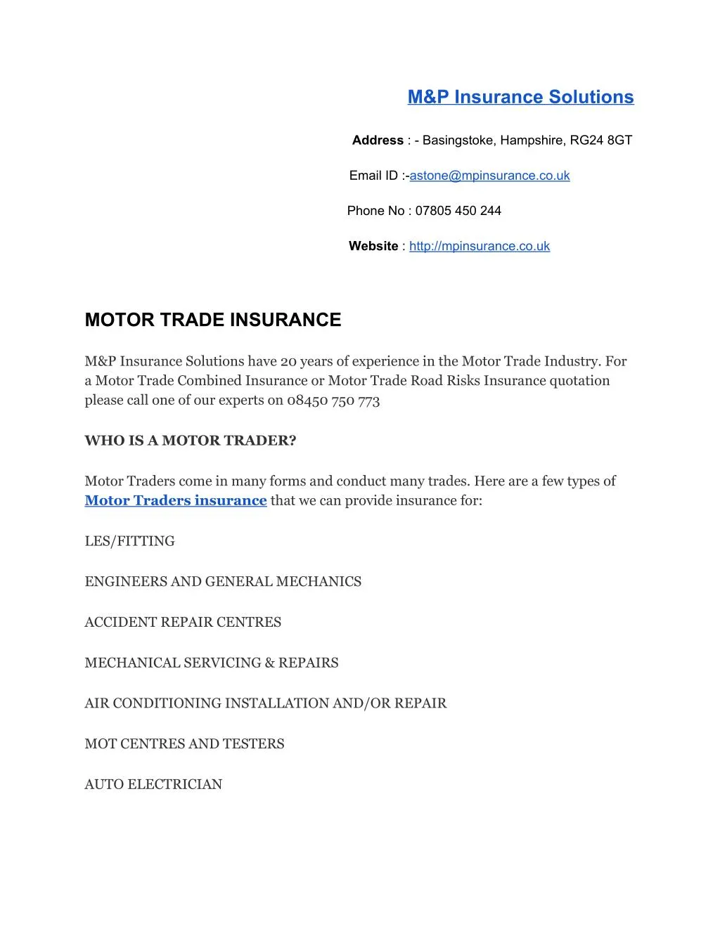 Ppt - Motor Trade Insurance Powerpoint Presentation Free Download - Id7462871