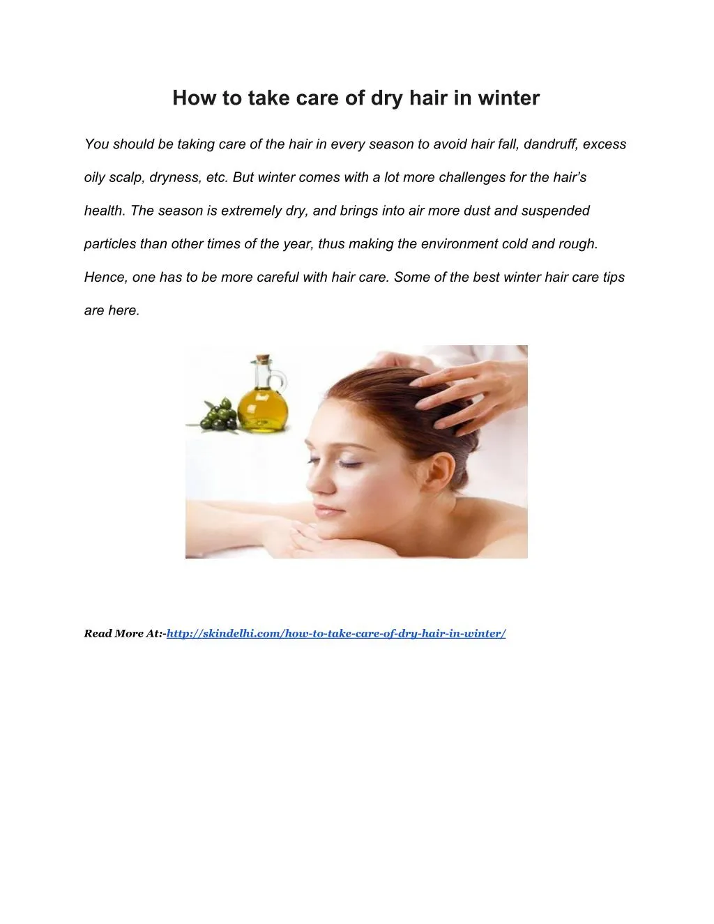 Ppt How To Take Care Of Dry Hair In Winter Powerpoint