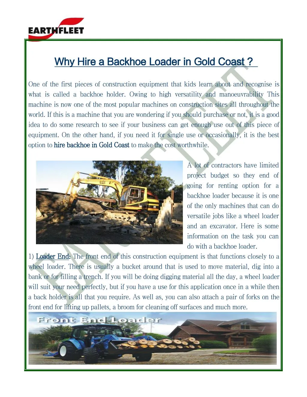 PPT Why hire a backhoe loader in Gold Coast? PowerPoint Presentation