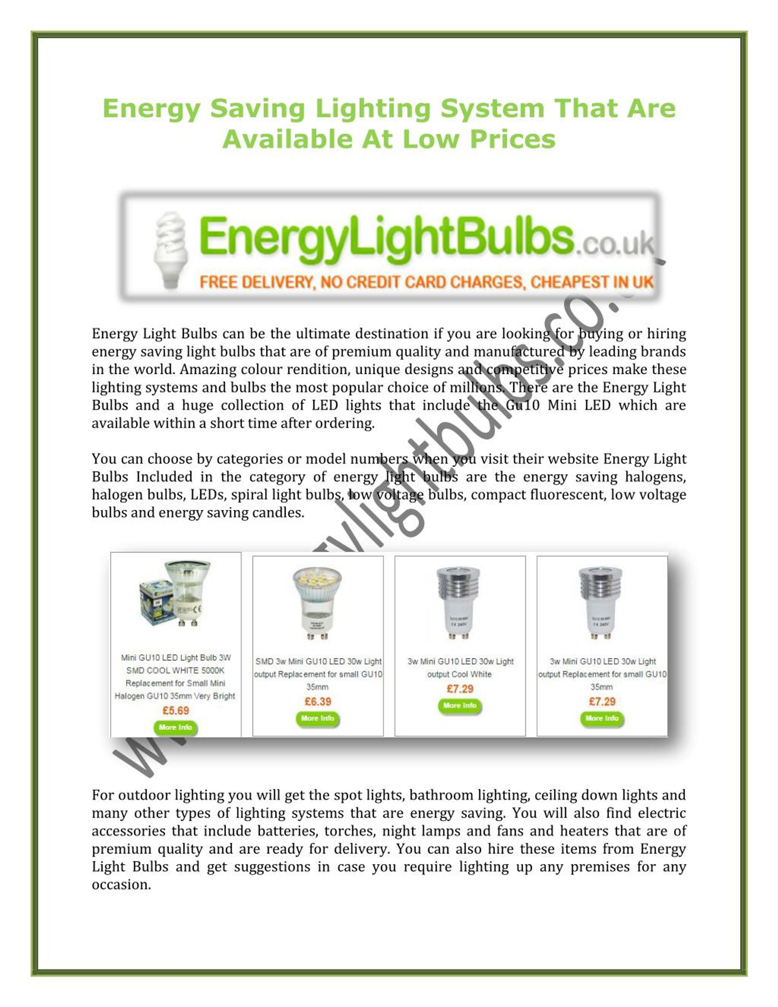 PPT - Energy Saving Lighting System That Are Available At Low Prices ...