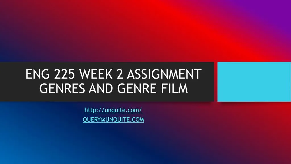 film genre assignment