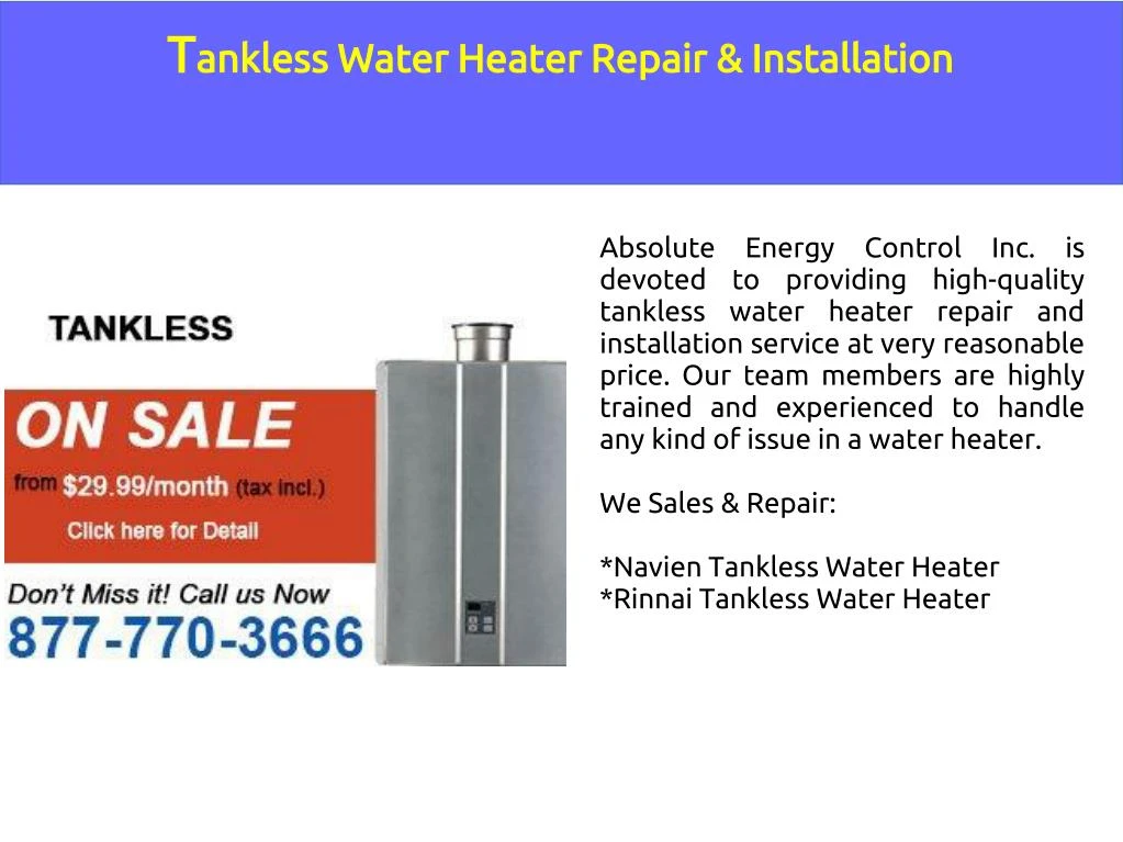 PPT Tankless Water Heater Repair and Installation Service Hamilton