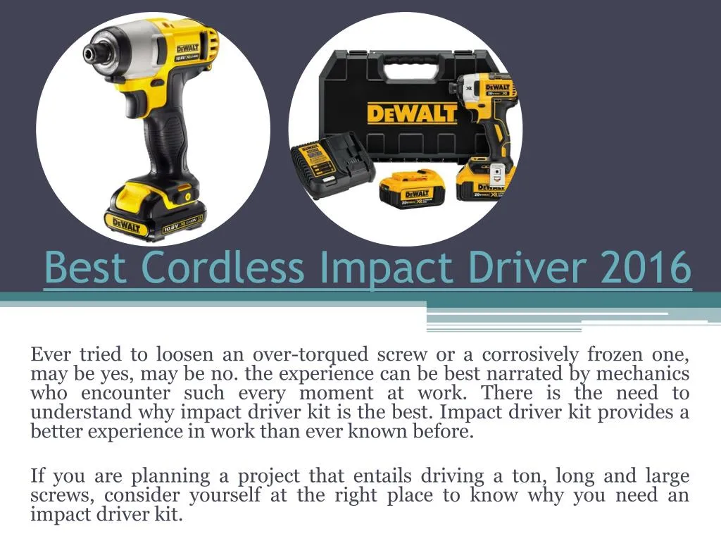PPT Cordless drill vs impact driver PowerPoint Presentation, free