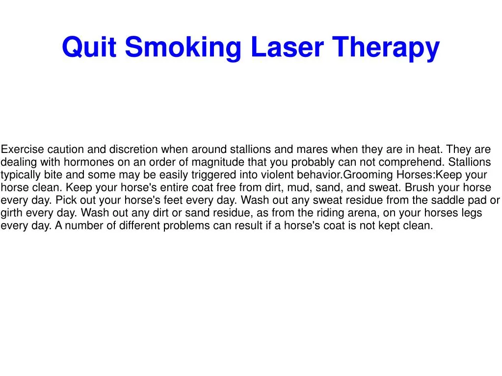 PPT - Quit Smoking Laser Therapy PowerPoint Presentation, free download