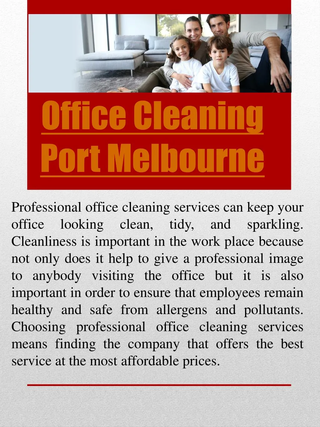 office cleaning port melbourne n.